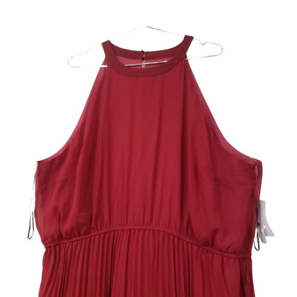 Sandra Darren Pleated Razzle Berry Colored Dress 26W - Picture 4 of 14